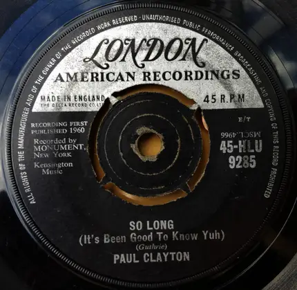 Paul Clayton - So Long (It's Been Good To Know Yuh)