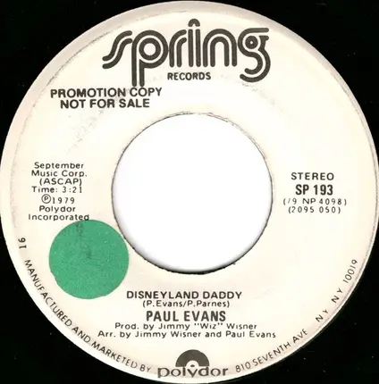 Paul Evans - Disneyland Daddy