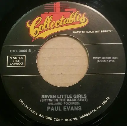 Paul Evans - Midnite Special / Seven Little Girls (Sitting In The Back Seat)