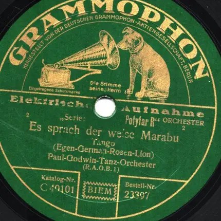 Paul Godwin Tanz Orchester - Es sprach der weise Marabu / Armes Mannequin