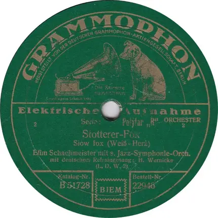 Paul Godwin Mit Seinen Jazz-Symphonikern / Efim Schachmeister Und Sein Jazz Symphonie Orchester - Ich Hab' Eine Kleine, Braune Mandoline / Stotterer-Fox