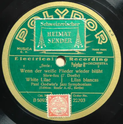 The Paul Godwin Dance Orchestra - Only Three Words I'd Want To Whisper / White Lilac