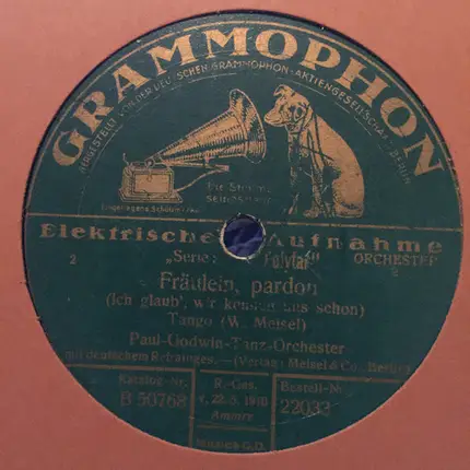 Paul Godwin Mit Seinen Jazz-Symphonikern - Hallo, Margot / Fräulein, Pardon