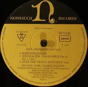LP - Hindemith - Die Serenaden, Op. 35 & Other Works