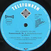LP - Paul Hindemith , Concerto Amsterdam - Kammermusik (Konzert Für Violoncello Und Zehn Solo-Instrumente Op.36 Nr.2 / Konzert Für Bratsche Op.36 Nr.4)
