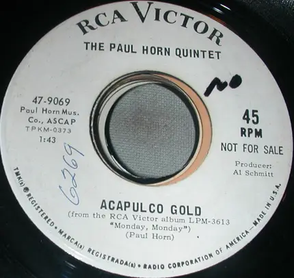 Paul Horn / The Paul Horn Quintet - Monday, Monday