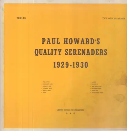 Paul Howard's Quality Serenaders - Paul Howard's Quality Serenaders 1929-1930