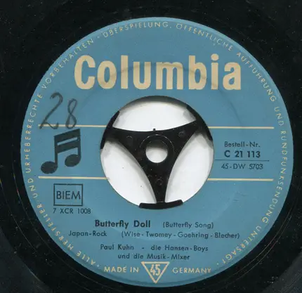 Paul Kuhn - Die Hansen Boys Und Paulchen Am Klavier Und Seine Musik-Mixer - Eltibadabo Puka Puka / Butterfly Doll