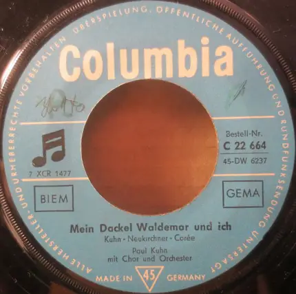 Paul Kuhn - Mein Dackel Waldemar Und Ich / Der Pianist Vom Grand-Hotel