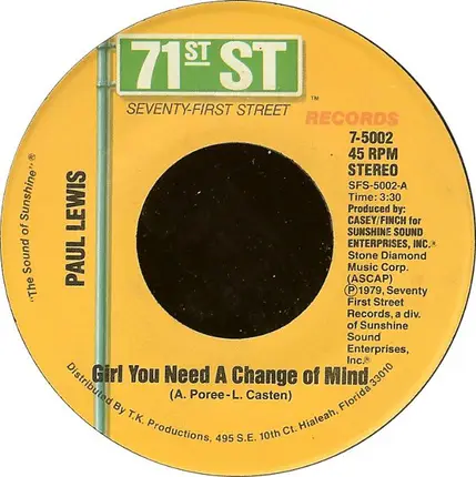Paul Lewis - Girl You Need A Change Of Mind