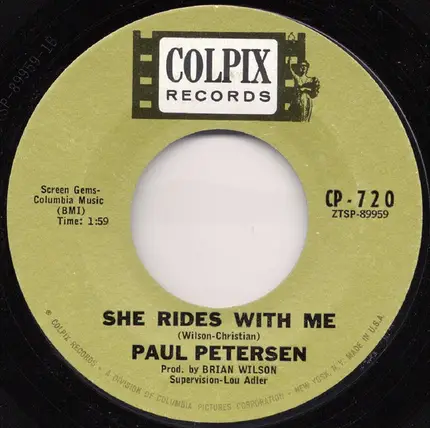 Paul Petersen - Poorest Boy In Town / She Rides With Me