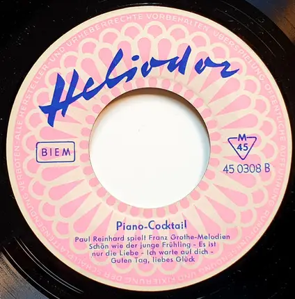 Paul Reinhard - Piano-Cocktail - Paul Reinhard Spielt Franz Grothe-Melodien