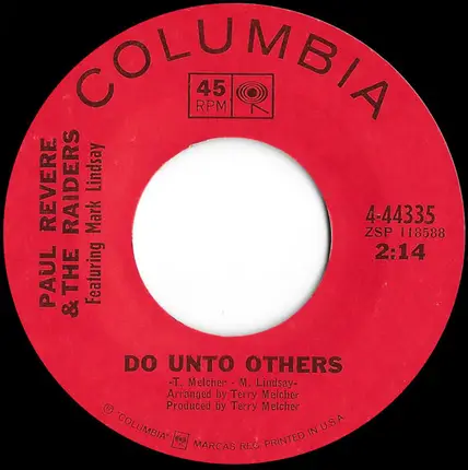 Paul Revere & The Raiders Featuring Mark Lindsay - Peace Of Mind / Do Unto Others