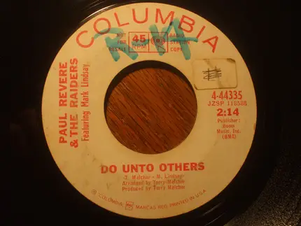 Paul Revere & The Raiders Featuring Mark Lindsay - Peace Of Mind / Do Unto Others