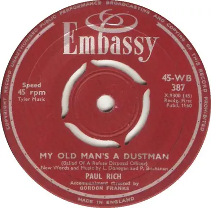 Paul Rich - My Old Man's A Dustman
