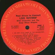 LP - Paul Simon With Urubamba And The Jessy Dixon Singers - Paul Simon In Concert Live Rhymin' - Pitman Pressing