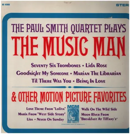 Paul Smith Quartet - Plays The Music Man & Other Motion Picture Favorites