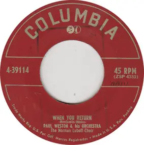 Paul Weston & His Orchestra - When You Return / In Your Arms