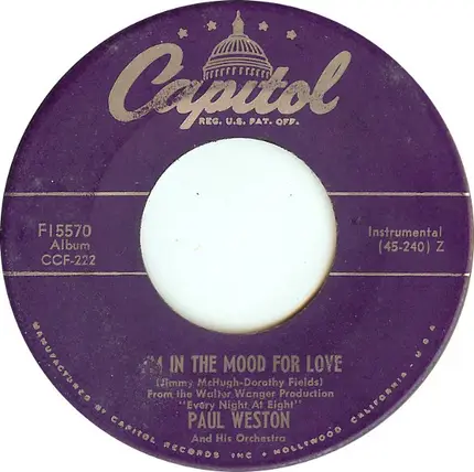Paul Weston And His Orchestra - I Only Have Eyes For You