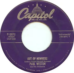 Paul Weston & His Orchestra - Out Of Nowhere