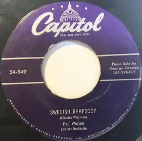 Paul Weston & His Orchestra - Swedish Rhapsody / Bop Went The Strings