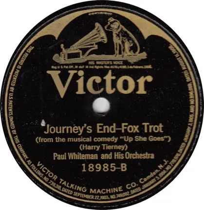 Paul Whiteman And His Orchestra - When Hearts Are Young / Journey's End