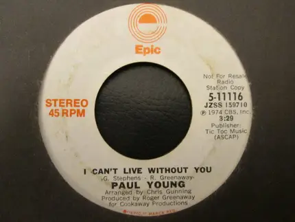 Paul Young - I Can't Live Without You