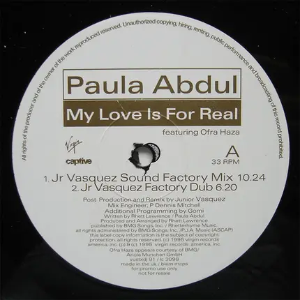 Paula Abdul - My Love Is For Real