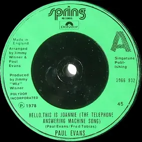 paul Evans - Hello, This Is Joannie (The Telephone Answering Machine Song)