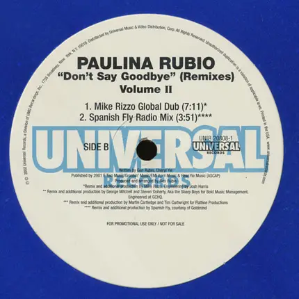 Paulina Rubio - Don't Say Goodbye (Remixes) Volume II