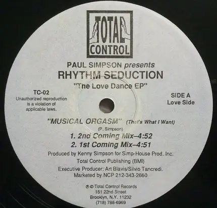 Paul Simpson / Rhythm Seduction - The Love Dance EP