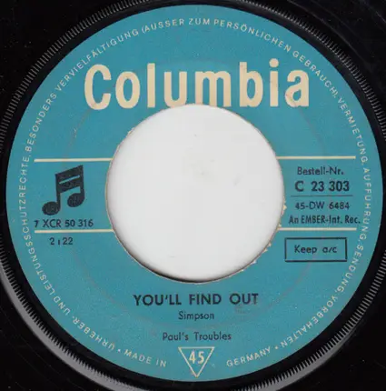 Paul's Troubles - You'll Find Out