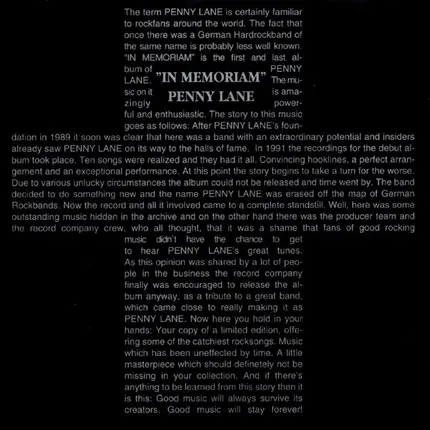 Penny Lane - In Memoriam