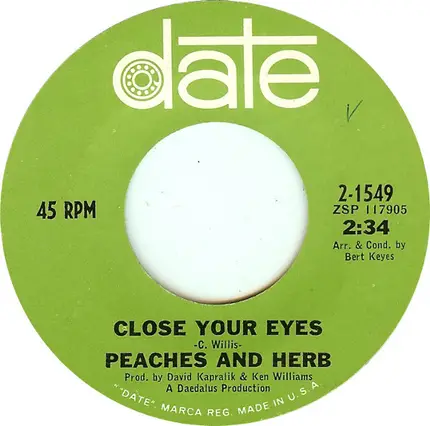 Peaches & Herb - Close Your Eyes