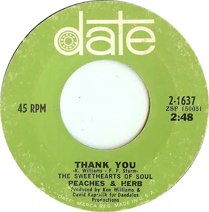 Peaches & Herb - When He Touches Me (Nothing Else Matters) / Thank You