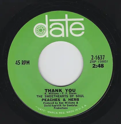 Peaches & Herb - When He Touches Me (Nothing Else Matters) / Thank You