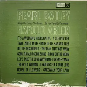 Pearl Bailey - Pearl Bailey Sings The Songs She Loves.... By Her Favorite Composer Harold Arlen