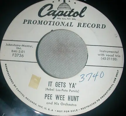 Pee Wee Hunt And His Orchestra - Going Back To Memphis