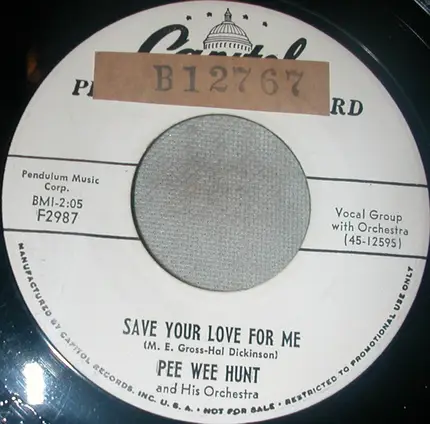 Pee Wee Hunt And His Orchestra - My Extraordinary Gal