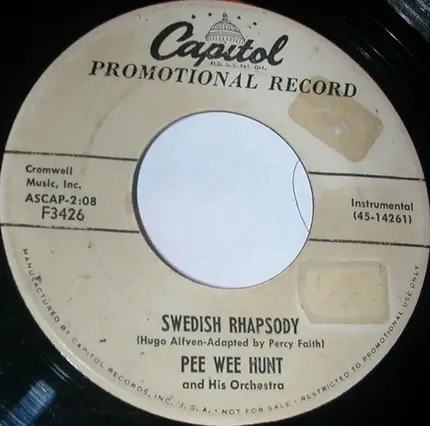Pee Wee Hunt And His Orchestra - The Object Of My Affection / Swedish Rhapsody