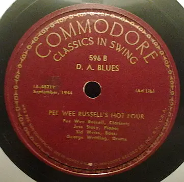 Pee Wee Russell's Hot Four - Take Me To The Land Of Jazz / D. A. Blues