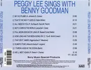 CD - Peggy Lee, Benny Goodman - Peggy Lee Sings With Benny Goodman
