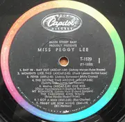 LP - Peggy Lee - Basin Street East Proudly Presents Miss Peggy Lee Recorded At The Fabulous New York Club