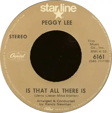 Peggy Lee - Spinning Wheel / Is That All There Is