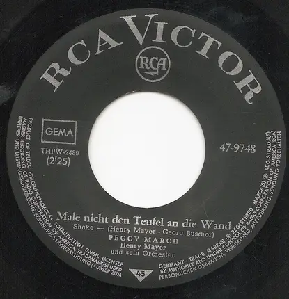 Peggy March - Male Nicht Den Teufel An Die Wand / Memories Of Heidelberg