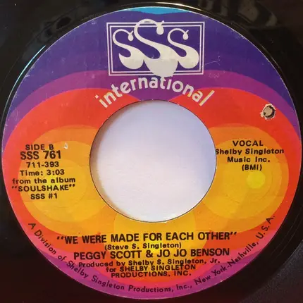 Peggy Scott & Jo Jo Benson - Soulshake / We Were Made For Each Other