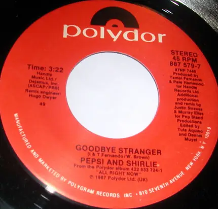 Pepsi & Shirlie - Goodbye Stranger
