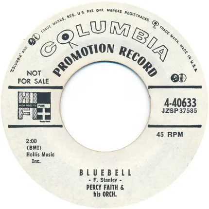 Percy Faith And His Orchestra And Chorus / Percy Faith & His Orchestra - Valley Valparaiso / Bluebell