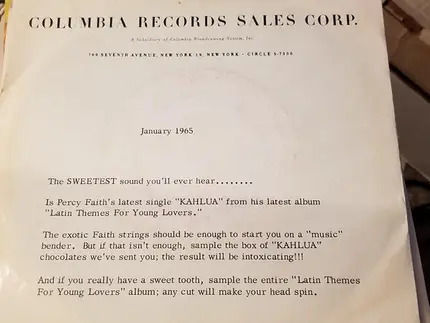 Percy Faith & His Orchestra - Kahlua