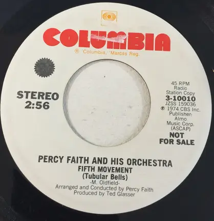 Percy Faith & His Orchestra - Theme From "Chinatown" / Fifth Movement (Tubular Bells)